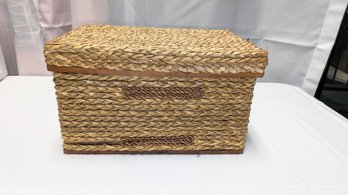 Wicker Storage Box With Lid