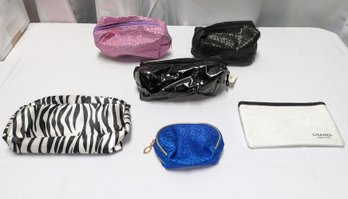 5 Cosmetic Bags & 1 Coin Purse Lot - (6) Items Total