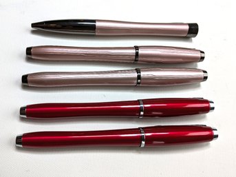 2 Sets Of Parker Fountain Pens & Ballpoint Pens