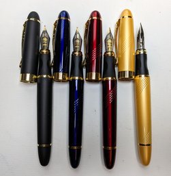 4 Jinhao Model 450 Fountain Pens 18k Gold Plated