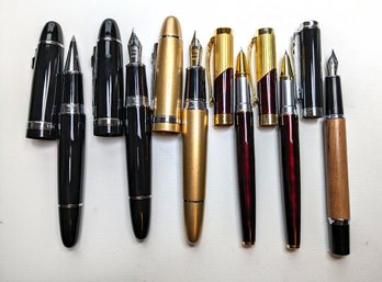 4 Jinhao Fountain Pens 18k G.P. And 2 Ballpoint Pens