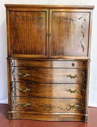 Antique 1900's Hand Carved Detailed Highboy