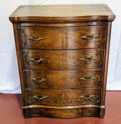 Antique 1900's Hand Carved Detailed Side Table - Missing One Drawer Pull At Top - 1 Of 2