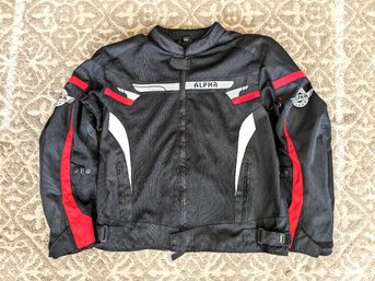 Alpha Cycle Gear Mesh Cordura Motorcycle Jacket Sz 2XL Red & Gray Trim