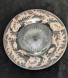 Silver City Silver Overlay Chrysanthemum Dish