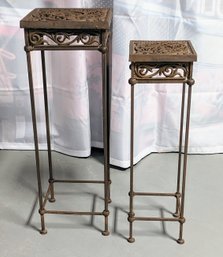 Set Of 2 Brown Iron Nesting Tables