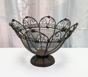 Vintage Mathieu Mategot Style Wire Fruit Bowl Or Centerpiece