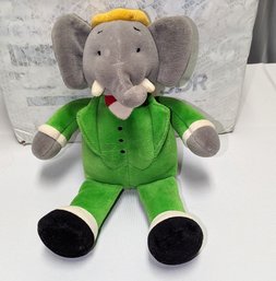 Kinder Gund, Babar Elephant King Plush With Inside Rattle