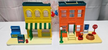 Vintage Seasame Street 123 Apartment Buildings, Characters & Accessories - 23 Pieces In Total