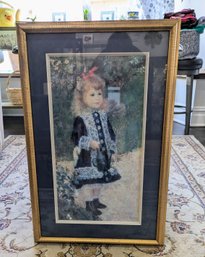 Framed & Matted Renoir 1950's Vintage 'Girl With Watering Can' Print