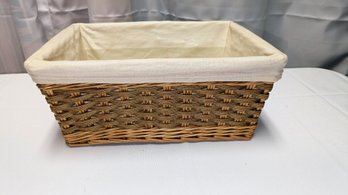 Wicker Storage Basket With Liner