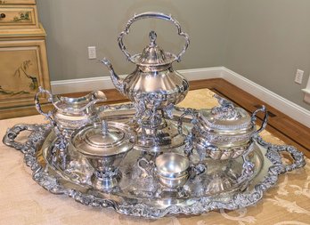 Antique Ornate & Stunning Silver Plate Coffee/Tea Service Set - 6 Pieces