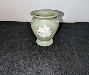 Vintage Green Wedgewood Basalt Jasperware Vase