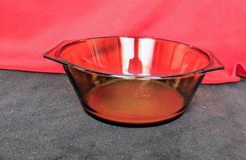 Vintage Arcopol France Amber/Brown Glass Casserole Dish