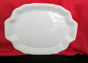 White Porcelain Rope Trim Serving Platter