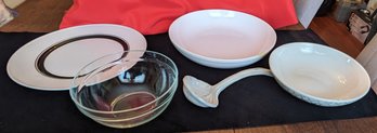 Lot Of 5 Misc. Porcelain Dishware (4) & Ladle Items (1)