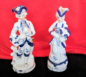Pair Of Vintage Porcelain George & Martha Washington Statues