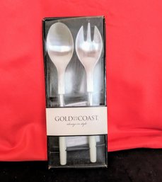 Gold Coast Stainless Salad Serving Set - New In Package