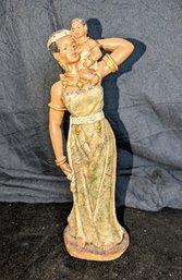 African Mother & Child Ceramic Pottery Statue