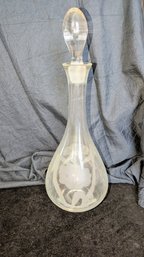 Vintage Etched Crystal Wine Decanter.  - (Matching Glasses In A Separate Lot- Lot #97)