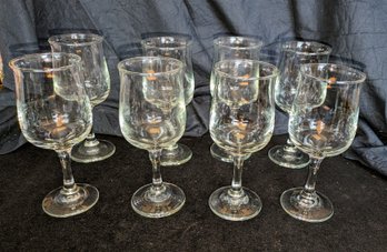 Set Of 8 Wine Glasses 6.75'H