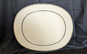 Silver Rim Serving Tray With Raised Sides
