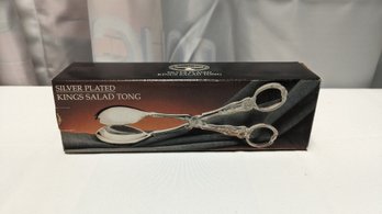 Paul Revere Silversmiths Silver Plated Kings Salad Tongs