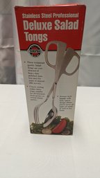 Stainless Steel Professional Deluxe Salad Tongs
