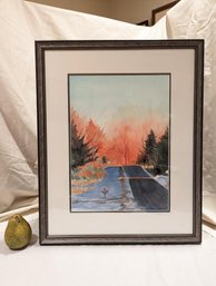 #5. Framed And Matted Landscape Watercolor Painting By Marcia Mohl