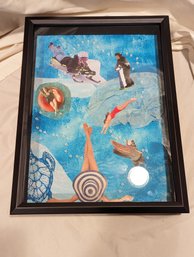 #6. Framed Mixed Media Collage By Marcia Mohl Titled So Cool