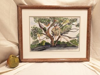 #9. Framed And Matted Landscape Watercolor Painting By Marcia Mohl