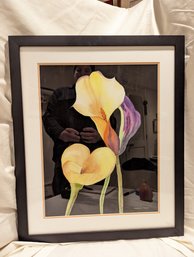 #10. Framed And Matted Still Life Watercolor By Marcia Mohl Titled Spring Awakening