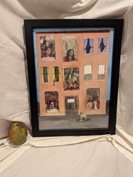 #15. Framed Mixed Media Abstract Collage By Marcia Mohl Titled The Tenants