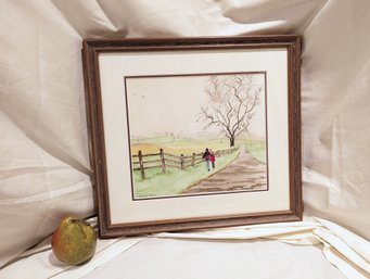 #23. Framed And Matted Landscape Watercolor Painting By Marcia Mohl