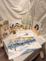 #27 Collection Of Six Watercolor Paintings By Marcia Mohl