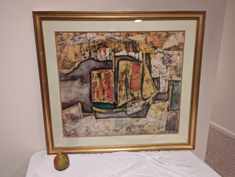 Vintage Signed Abstract Batik By Frances Orr #37