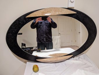 Vintage Post Modern Oval Mirror