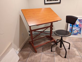 Adjustable Drafting Table And Stool