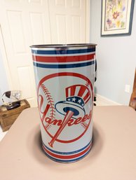 Vintage Yankees Metal Trash Can By P&K Products Co.