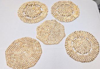 Set Of 5 Handmade Seashell Trivets
