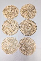 Lot Of 6 Small Handmade Seashell Trivets
