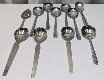 Lot Of (11) Stainless Serving Pieces