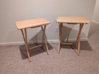 Pair Of Solid Wood Folding Table