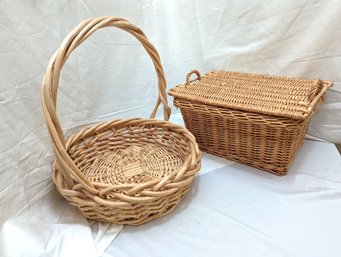 Collection Of Two Baskets One With A Lid