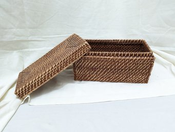 Wicker Storage Box With Lid