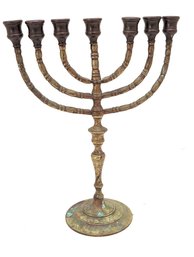 Antique / Vintage Brass 7 Arm Menorah Candelabra