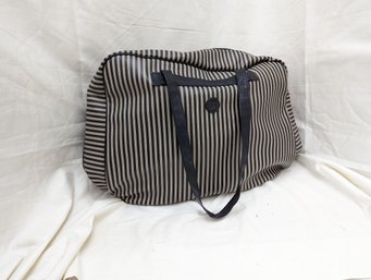 Striped Vinyl Duffle Bag