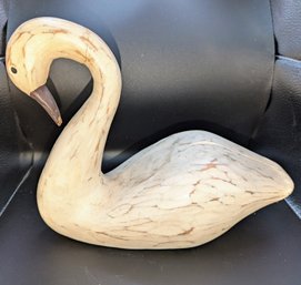 Vintage Handmade  Hand Carved Wood Swan