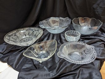 Collection Of Six Glass Serving Bowls