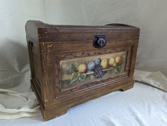 Decorative Hand Painted Lidded Wood Box